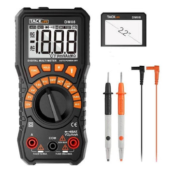 Tacklife DM08 Professional Digital Multimeter, Advanced Auto Range Multi Tester True RMS 2000 Counts Battery Tester AC/DC Voltage & Current, Continuity, Resistance, Diodes Test with NCV & Data Retention - Imported from UK